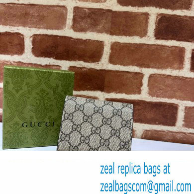 Gucci Petite GG medium wallet 760197 Beige and ebony GG Supreme canvas - Click Image to Close