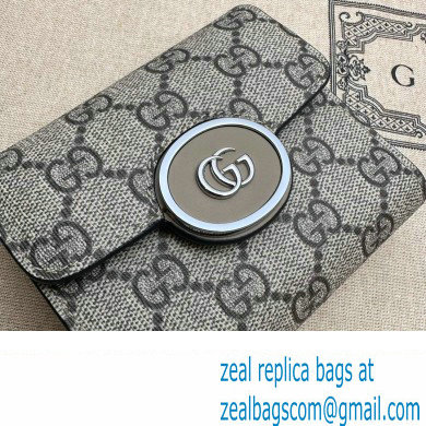 Gucci Petite GG medium wallet 760197 Beige and ebony GG Supreme canvas