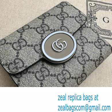 Gucci Petite GG medium wallet 760197 Beige and ebony GG Supreme canvas - Click Image to Close