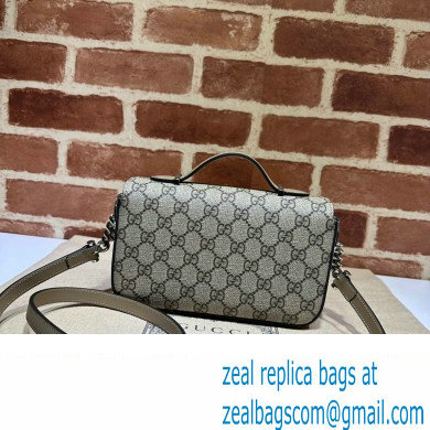 Gucci Petite GG mini shoulder bag 739722 Beige and ebony GG Supreme canvas - Click Image to Close