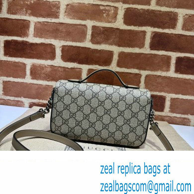 Gucci Petite GG mini shoulder bag 739722 Beige and ebony GG Supreme canvas