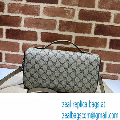 Gucci Petite GG small shoulder bag 739721 Beige and ebony GG Supreme canvas