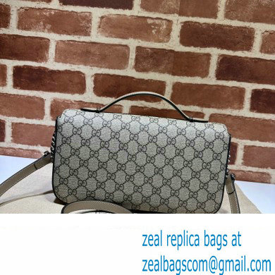 Gucci Petite GG small shoulder bag 739721 Beige and ebony GG Supreme canvas - Click Image to Close