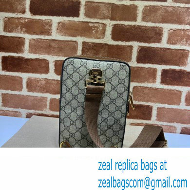 Gucci Sling backpack bag with Interlocking G 696016 beige and ebony Supreme 2024
