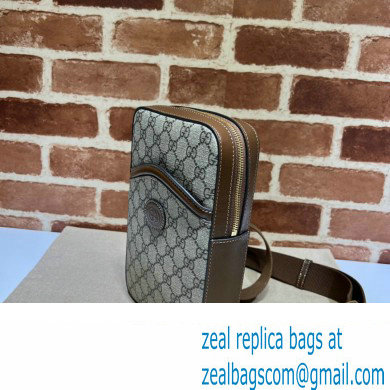 Gucci Sling backpack bag with Interlocking G 696016 beige and ebony Supreme 2024