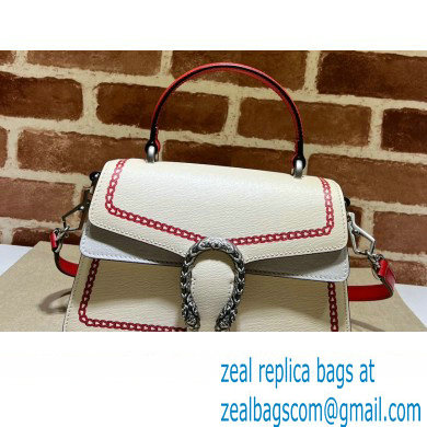 Gucci Small Dionysus top handle bag 739496 Leather White