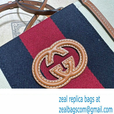 Gucci Small Interlocking G tote bag 727728 White cotton canvas 2024 - Click Image to Close
