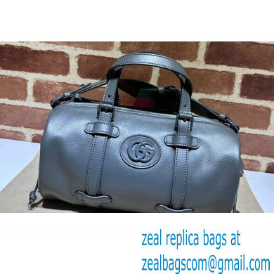 Gucci Small duffle bag with tonal Double G 725701 Leather Gray 2023