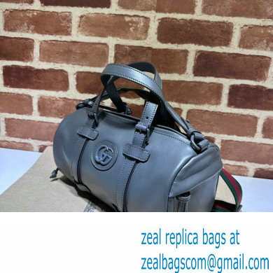 Gucci Small duffle bag with tonal Double G 725701 Leather Gray 2023