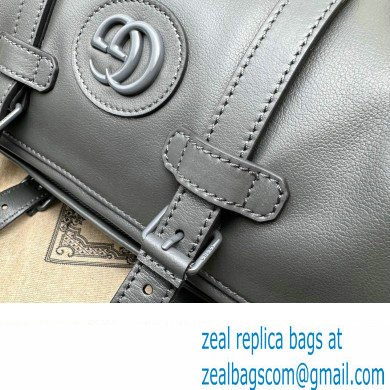 Gucci Small duffle bag with tonal Double G 725701 Leather Gray 2023 - Click Image to Close
