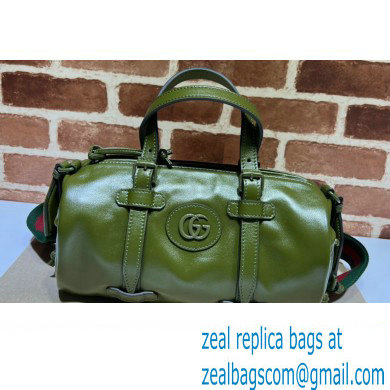 Gucci Small duffle bag with tonal Double G 725701 Leather Green 2023