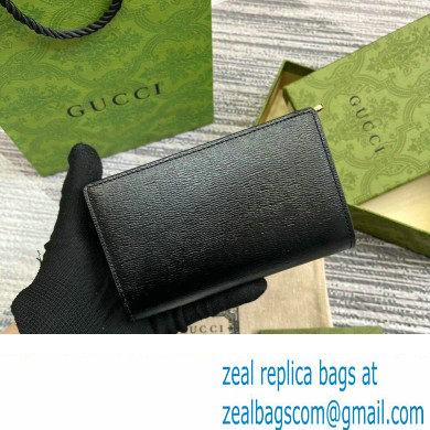 Gucci Zip around wallet with Gucci script 772640 leather Black 2024 - Click Image to Close