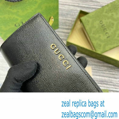 Gucci Zip around wallet with Gucci script 772640 leather Black 2024 - Click Image to Close