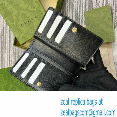 Gucci Zip around wallet with Gucci script 772640 leather Black 2024 - Click Image to Close