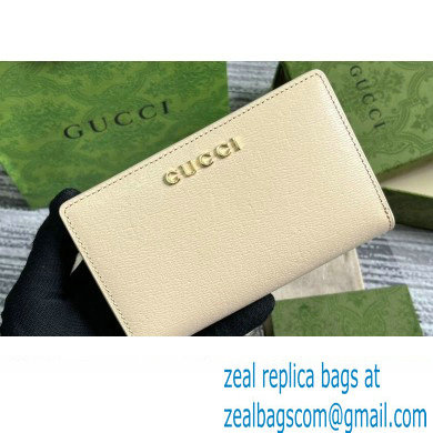 Gucci Zip around wallet with Gucci script 772640 leather Light Beige 2024 - Click Image to Close