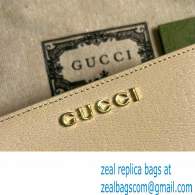 Gucci Zip around wallet with Gucci script 772640 leather Light Beige 2024 - Click Image to Close