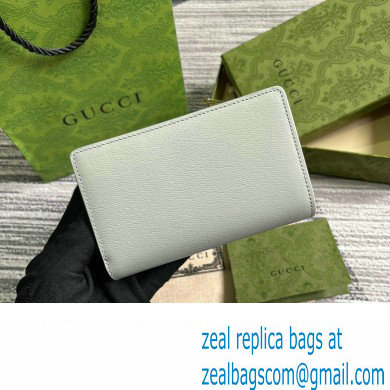 Gucci Zip around wallet with Gucci script 772640 leather Light Gray 2024 - Click Image to Close