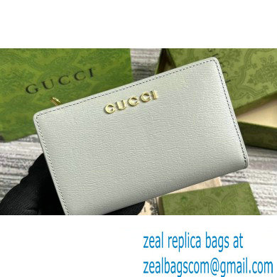 Gucci Zip around wallet with Gucci script 772640 leather Light Gray 2024 - Click Image to Close