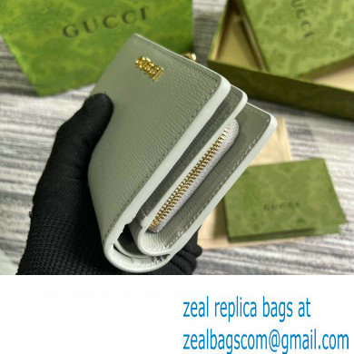 Gucci Zip around wallet with Gucci script 772640 leather Light Gray 2024 - Click Image to Close