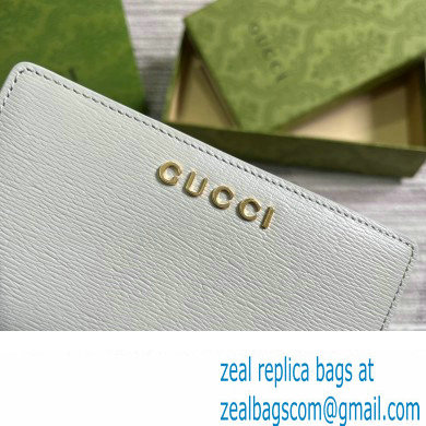Gucci Zip around wallet with Gucci script 772640 leather Light Gray 2024 - Click Image to Close