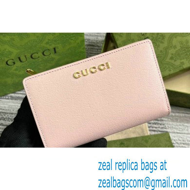 Gucci Zip around wallet with Gucci script 772640 leather Light Pink 2024 - Click Image to Close