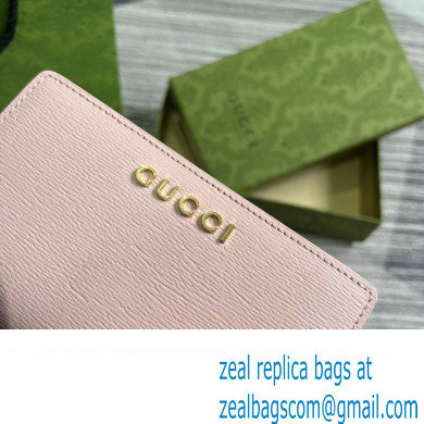 Gucci Zip around wallet with Gucci script 772640 leather Light Pink 2024 - Click Image to Close