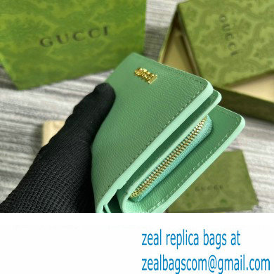 Gucci Zip around wallet with Gucci script 772640 leather Pale Green 2024 - Click Image to Close