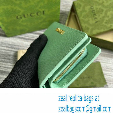 Gucci Zip around wallet with Gucci script 772640 leather Pale Green 2024