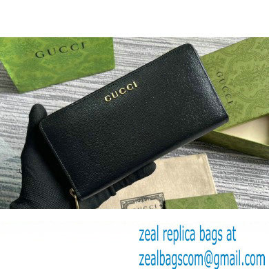 Gucci Zip around wallet with Gucci script 772642 leather Black 2024 - Click Image to Close