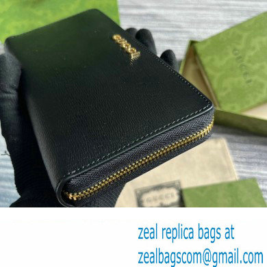 Gucci Zip around wallet with Gucci script 772642 leather Black 2024 - Click Image to Close