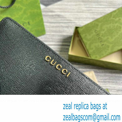 Gucci Zip around wallet with Gucci script 772642 leather Black 2024 - Click Image to Close