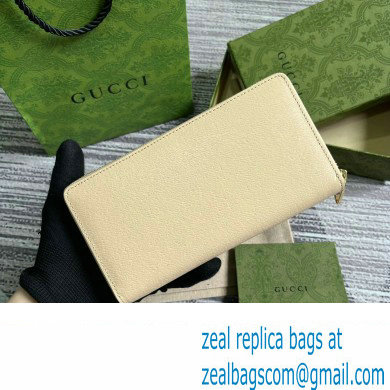 Gucci Zip around wallet with Gucci script 772642 leather Light Beige 2024 - Click Image to Close