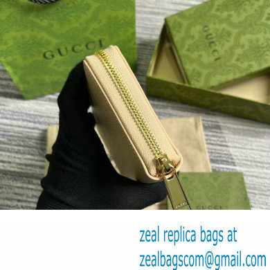 Gucci Zip around wallet with Gucci script 772642 leather Light Beige 2024 - Click Image to Close
