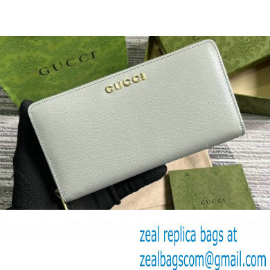 Gucci Zip around wallet with Gucci script 772642 leather Light Gray 2024 - Click Image to Close