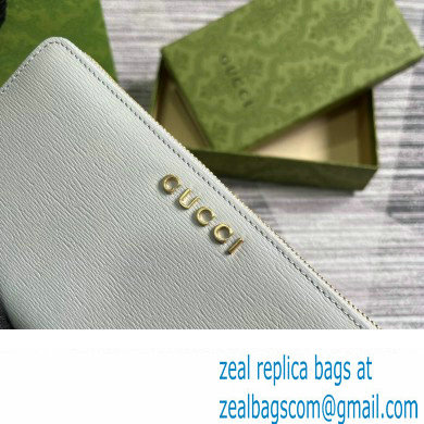 Gucci Zip around wallet with Gucci script 772642 leather Light Gray 2024 - Click Image to Close