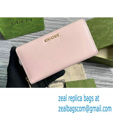 Gucci Zip around wallet with Gucci script 772642 leather Light Pink 2024 - Click Image to Close