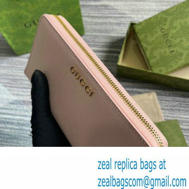 Gucci Zip around wallet with Gucci script 772642 leather Light Pink 2024 - Click Image to Close