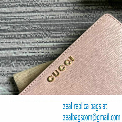 Gucci Zip around wallet with Gucci script 772642 leather Light Pink 2024 - Click Image to Close