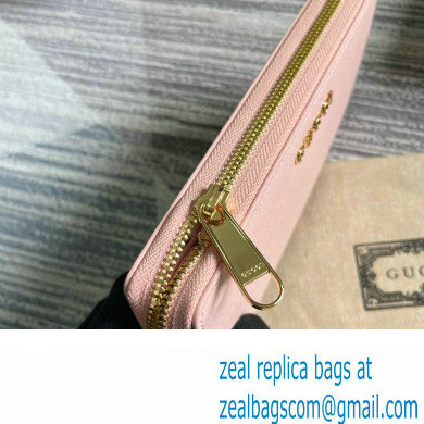 Gucci Zip around wallet with Gucci script 772642 leather Light Pink 2024 - Click Image to Close