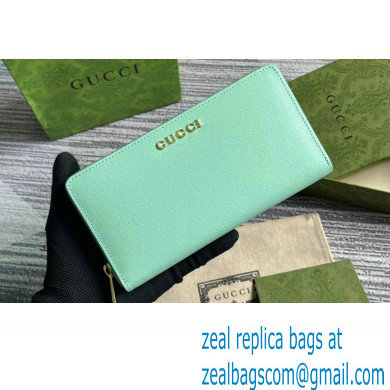 Gucci Zip around wallet with Gucci script 772642 leather Pale Green 2024 - Click Image to Close