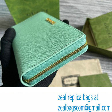 Gucci Zip around wallet with Gucci script 772642 leather Pale Green 2024 - Click Image to Close