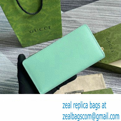 Gucci Zip around wallet with Gucci script 772642 leather Pale Green 2024