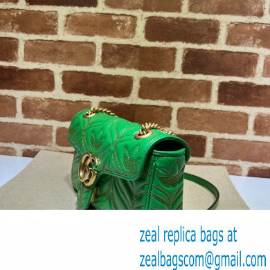 Gucci x Adidas GG Marmont Small shoulder bag 443497 Leather Green - Click Image to Close