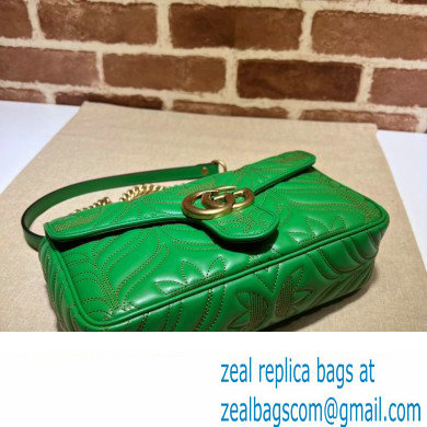 Gucci x Adidas GG Marmont Small shoulder bag 443497 Leather Green