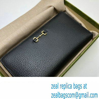 Gucci zip-around wallet with Horsebit 700484 in Black leather