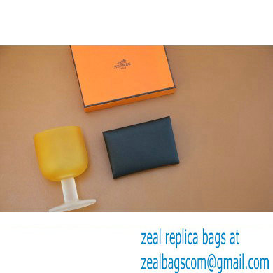 Hermes Calvi Duo Compact card holder in epsom leather noir handmade(original quality)