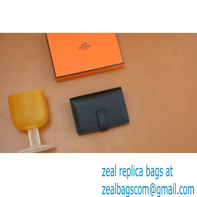Hermes bearn mini wallet in epsom leather noir with gold hardware handmade(original quality)