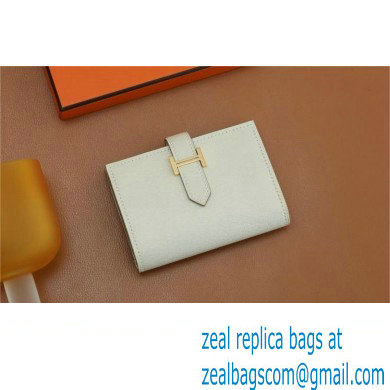 Hermes bearn mini wallet in mysore leather carie with gold hardware handmade(original quality)