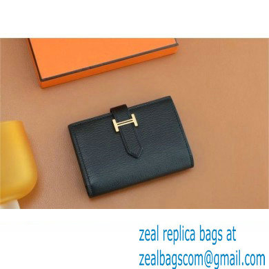 Hermes bearn mini wallet in mysore leather noir with gold hardware handmade(original quality) - Click Image to Close