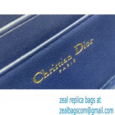 Lady Dior Voyageur Small Coin Purse in Blue Patent Cannage Calfskin 2024